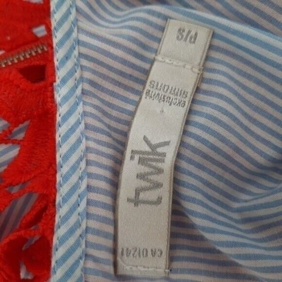 TWIK Simons Red Floral Lace Overlay Sheath Dress Sz S - Picture 10 of 11